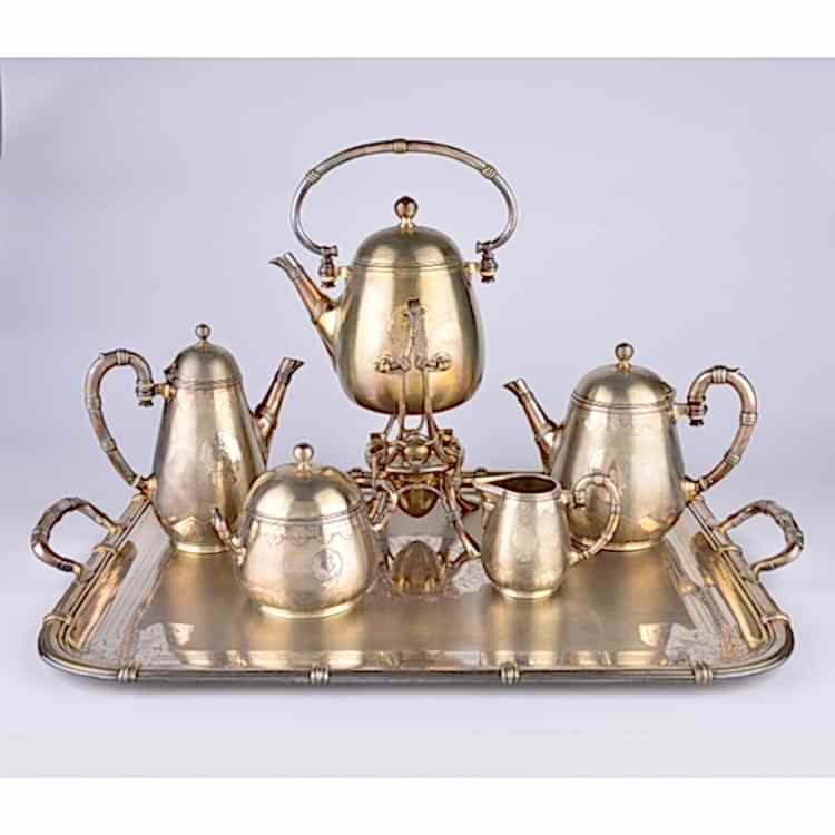 Aznavur İşçilikli Christofle Çay Takımı