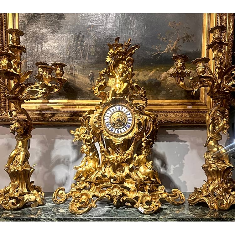 Eroslu Altın Vermeyli Bronz Saat Takımı