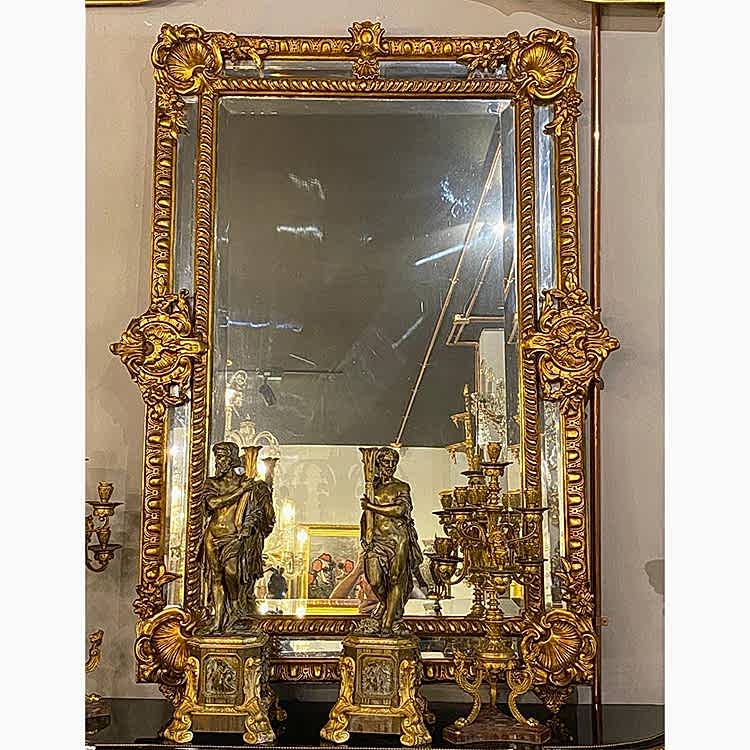 Fransız Vizetolu Bronz Ayna